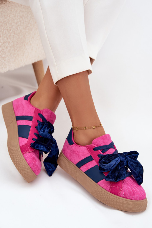 Sneakers tüüpi jalanõud Pealiste omadVelvetosisseą Vibu tumeroosad värvi Ashlyn