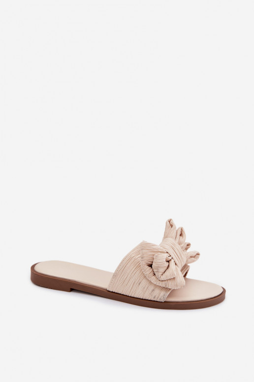 Naiste sussid laia kontsaga ja lipsudega liiva värvi Amivelle