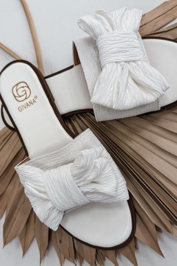 Naiste sussid laia kanna ja lipsudega, valge värviga Amivelle 2