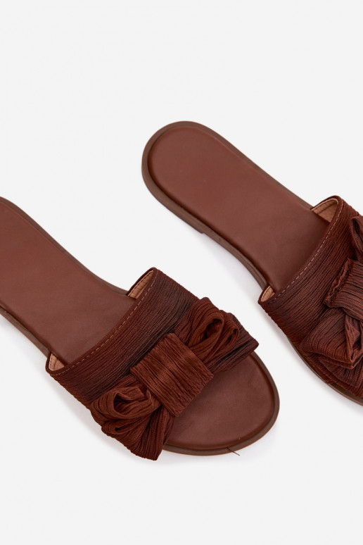 Naiste sussid laia kanna ja lipsudega, pruuni värviga Amivelle