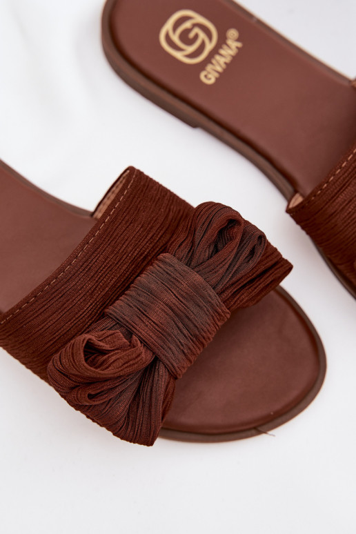 Naiste sussid laia kanna ja lipsudega, pruuni värviga Amivelle