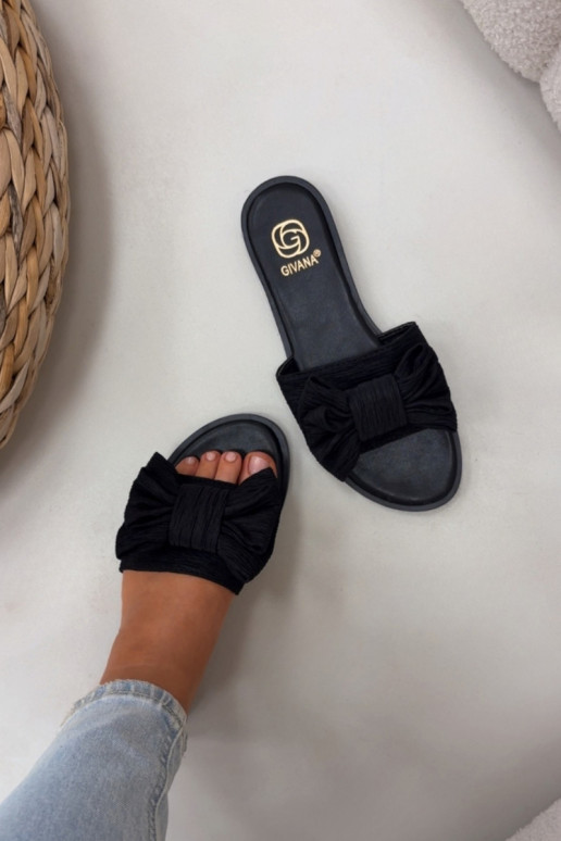 Naistel mustad sussid laia kontsaga ja lipsudega Amivelle