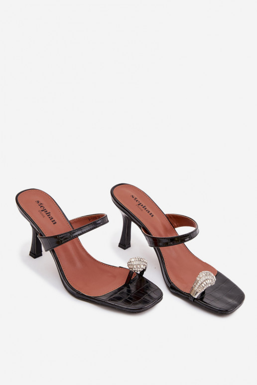 naiste plätud kõrge jämeda kontsaga Koos Ornate Detalem msuud Lorissa