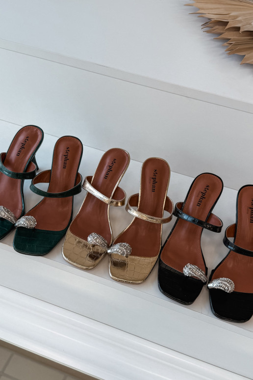 naiste plätud kõrge jämeda kontsaga Koos Ornate Detalem msuud Lorissa