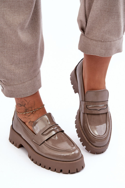 Laque jalatsid Mokassiinid laiade nööridega beeži värvi Jannah