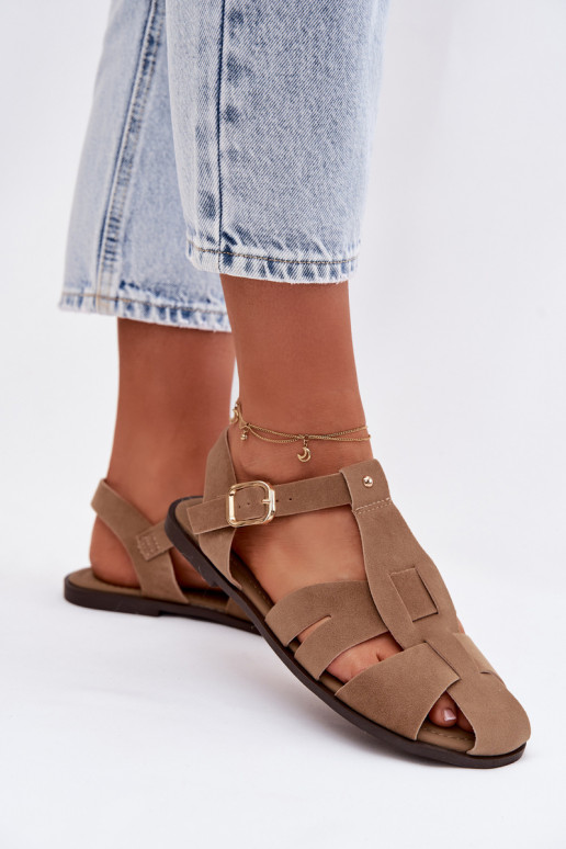 Pealistesandaalid Rzymianki sileda tallaga Khakivärvi Belanessa