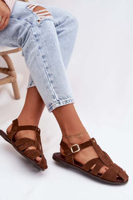 Pealistesandaalid Rzymianki sileda tallaga pruunid värvi Belanessa