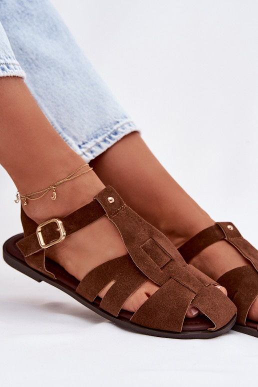 Pealistesandaalid Rzymianki sileda tallaga pruunid värvi Belanessa