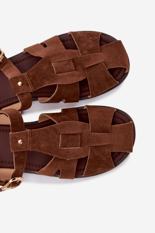 Pealistesandaalid Rzymianki sileda tallaga pruunid värvi Belanessa