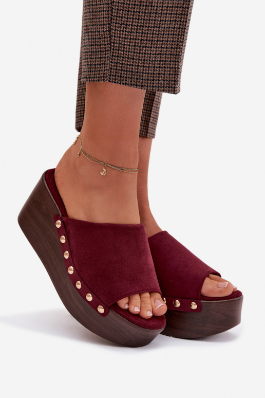 naiste plätud Kiilu peal Ze Kuldset värvimi Pealastud Eco Suedeosissee bordoo-värvi Helivina