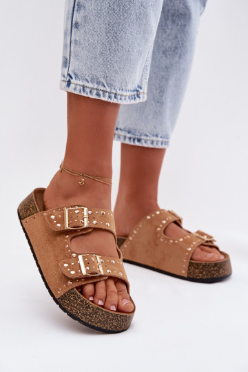 naiste plätud Ze Kuldset värvimi neetide ja pandlagami Ja trukid pruunid värvi Tervina