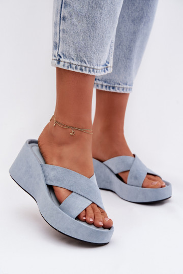 naiste plätud Kiilu pealEco Suedeu Sinist värvi Calorine 2