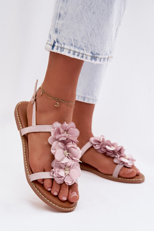 Sellel ondalad sandaalid Koos Ornatei Lillkami Violetne värv Noemia