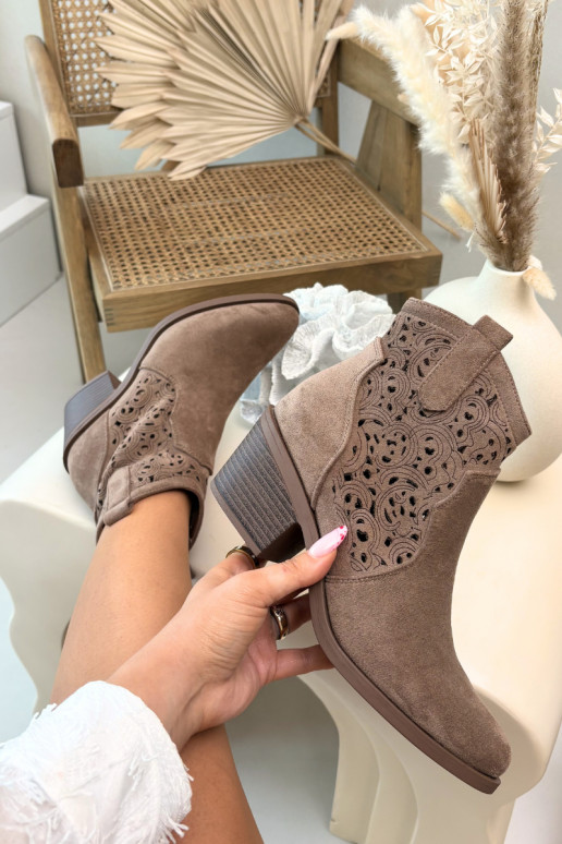 Saapad Kauboi saapad Pealiste omad kõrge jämeda kontsaga S.Barski HY61-8012 pruunid värvi