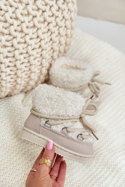 soojad Pealiste poolsaapad nööpidega lumesaapad Laste jalanõud nööritavad beeži värvi Asija