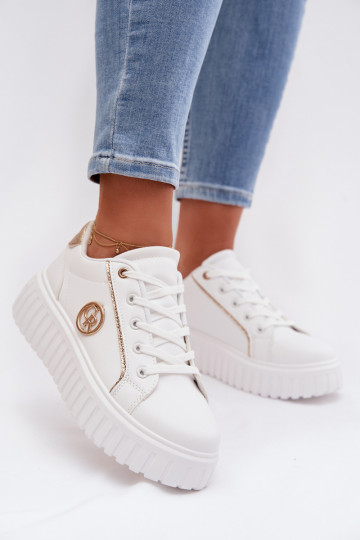 Sneakers tüüpi jalanõud Pealiste omad platvormiga Koos Ornate Detalem valget värvi Iselora 2