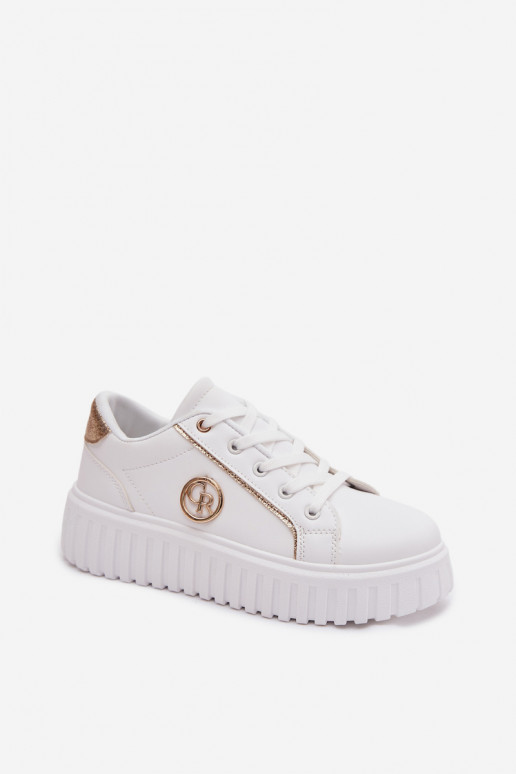 Sneakers tüüpi jalanõud Pealiste omad platvormiga Koos Ornate Detalem valget värvi Iselora