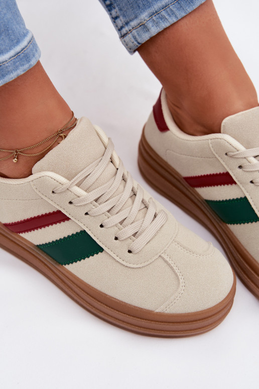 Sneakers tüüpi jalanõud Pealiste omad platvormiga beeži värvi Janivelle