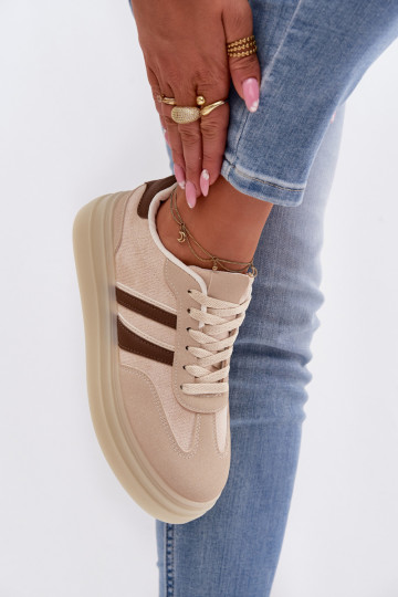 Sneakers tüüpi jalanõud Pealiste omad platvormiga beeži värvi Galleria