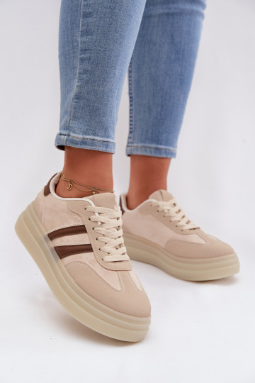 Sneakers tüüpi jalanõud Pealiste omad platvormiga beeži värvi Galleria 2