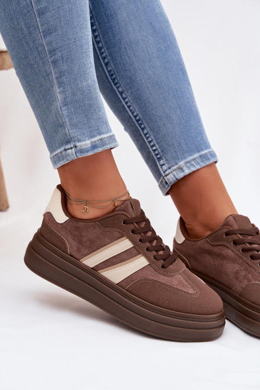 Sneakers tüüpi jalanõud Pealiste omad platvormiga pruunid värvi Galleria
