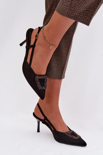 Pealistesandaalid kõrge jämeda kontsaga kaunistustega msuud Ismeria