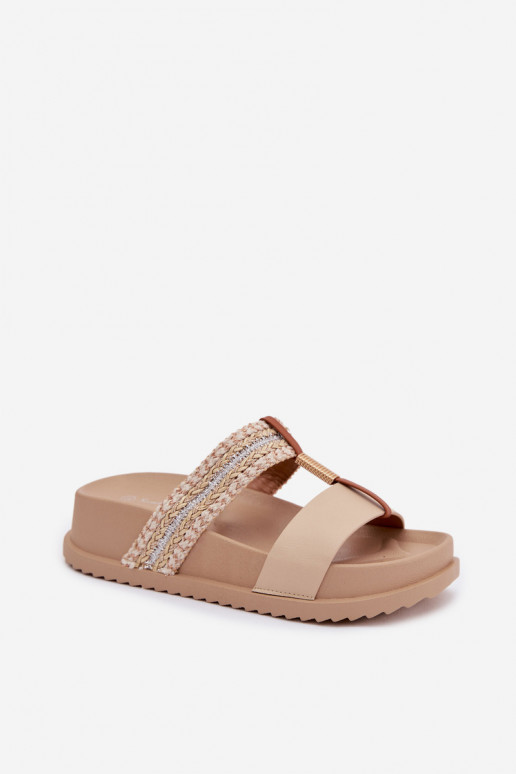 naiste plätud platvormiga Triipudega I Kuldset värvim Detalem beeži värvi Tahlia