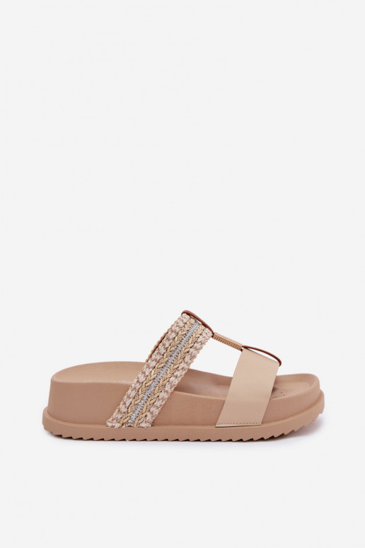 naiste plätud platvormiga Triipudega I Kuldset värvim Detalem beeži värvi Tahlia