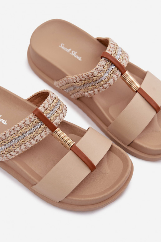 naiste plätud platvormiga Triipudega I Kuldset värvim Detalem beeži värvi Tahlia