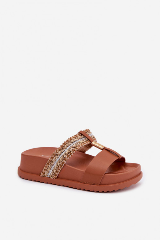 naiste plätud platvormiga Triipudega I Kuldset värvim Detalem pruunid värvi Tahlia