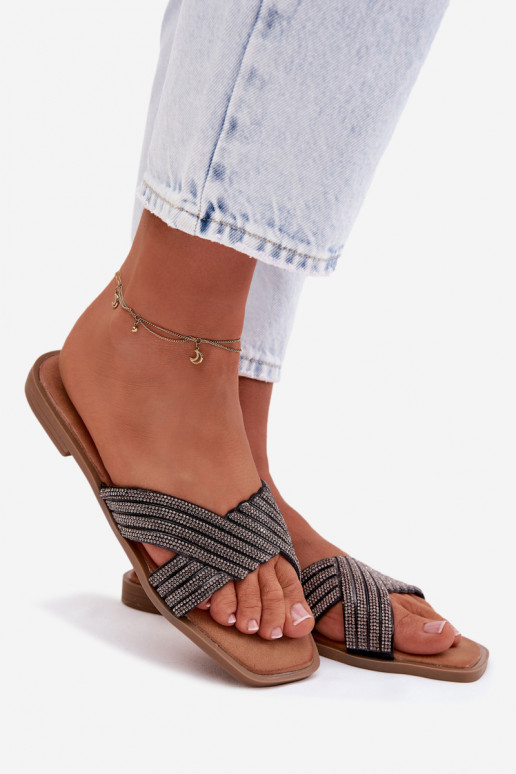 naiste plätud laiade nööridega säravate kristallidega msuud Zinnia