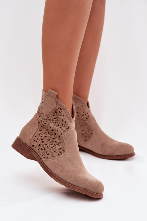 Saapad Pealiste omad laiade nööridega S.Barski HY61-8026 beeži värvi