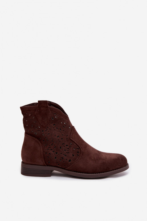 Saapad Pealiste omad laiade nööridega S.Barski HY61-8026 Czekoladosissee