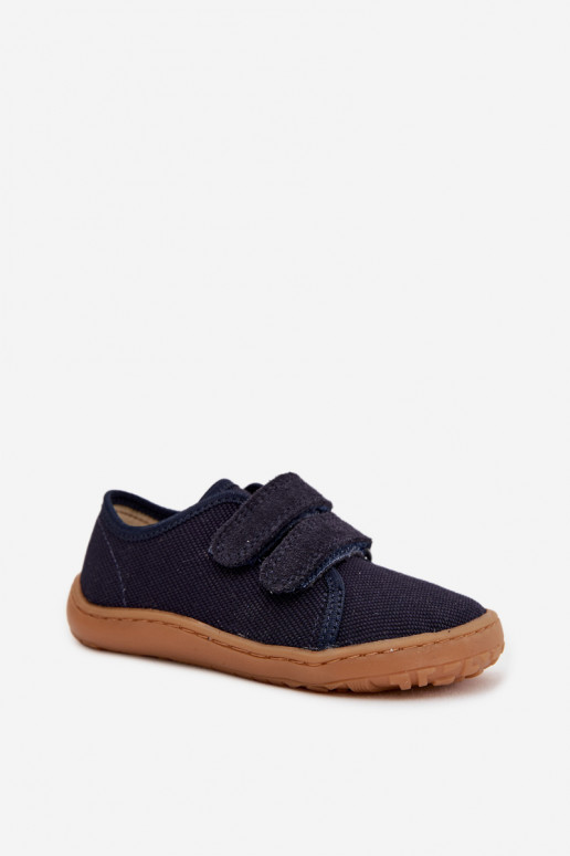 Plätud Laste jalanõud Barefoot Froddo Canvas G1700440-2 tumesinist värvi