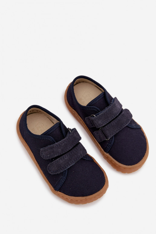 Plätud Laste jalanõud Barefoot Froddo Canvas G1700440-2 tumesinist värvi
