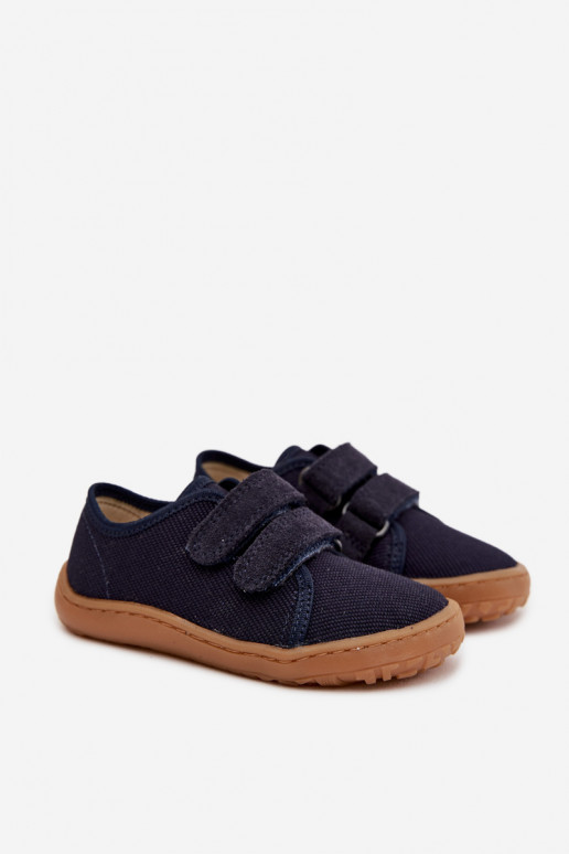 Plätud Laste jalanõud Barefoot Froddo Canvas G1700440-2 tumesinist värvi