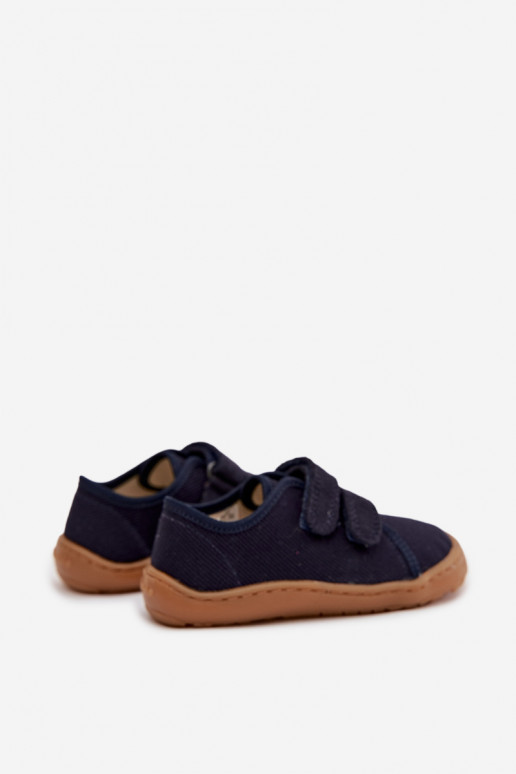 Plätud Laste jalanõud Barefoot Froddo Canvas G1700440-2 tumesinist värvi