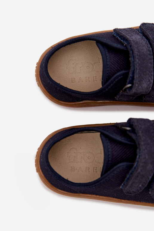 Plätud Laste jalanõud Barefoot Froddo Canvas G1700440-2 tumesinist värvi