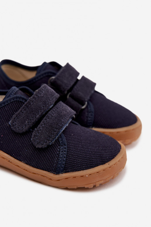 Plätud Laste jalanõud Barefoot Froddo Canvas G1700440-2 tumesinist värvi