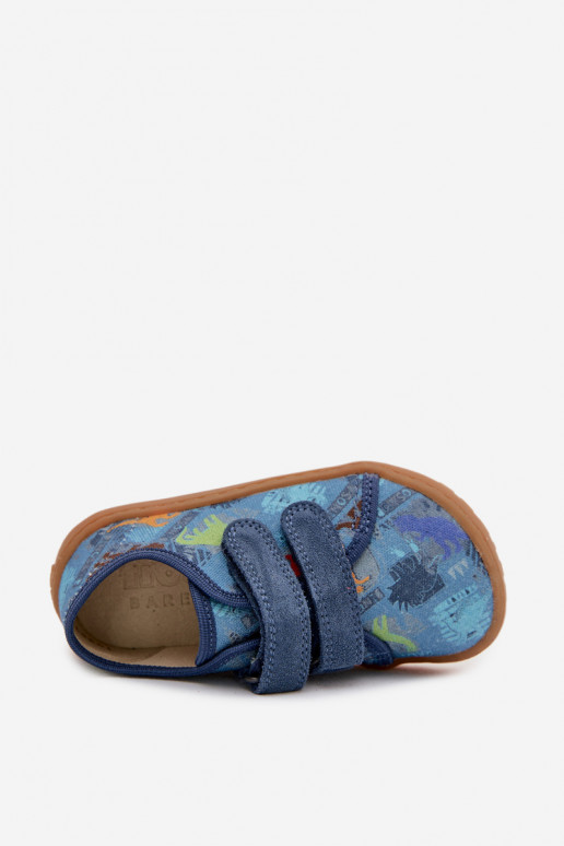 Plätud Laste jalanõud Barefoot Dinosaurused Froddo Canvas G1700440-15 Sinist värvi