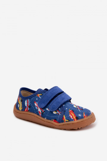 Laste sussid Barefoot kosmoselaevadega Froddo Canvas G1700440-5 sinise värviga