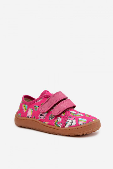 Laste sussid Barefoot Froddo Canvas G1700440-10 roosa värviga