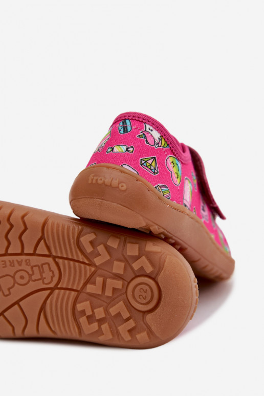 Plätud Laste jalanõud Barefoot Froddo Canvas G1700440-10 tumeroosad värvi