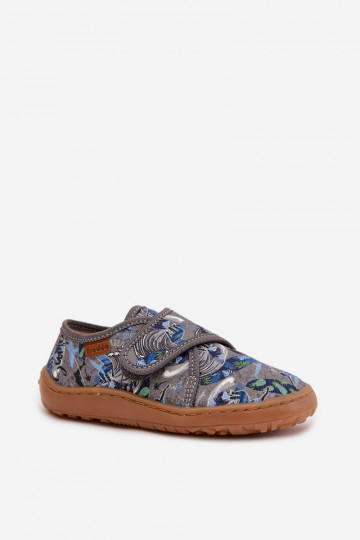 Laste poiste sussid Velcro kinnitusega Barefoot Surfer Froddo G1700438-7 halli värviga