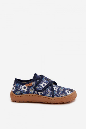Laste poiste sussid Velcro kinnitusega Barefoot pallidega Froddo G1700438-6 tumesinise värviga 2