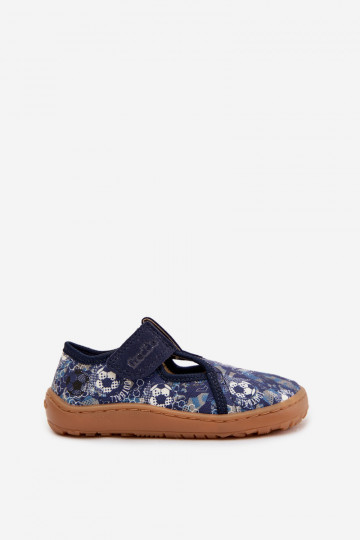 Laste sussid Velcro kinnitusega Barefoot pallidega Froddo Canvas G1700439-5 sinise värviga 2
