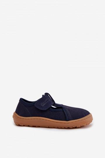 Laste sussid Velcro kinnitusega Barefoot Froddo Canvas G1700439 tumesinise värviga 2
