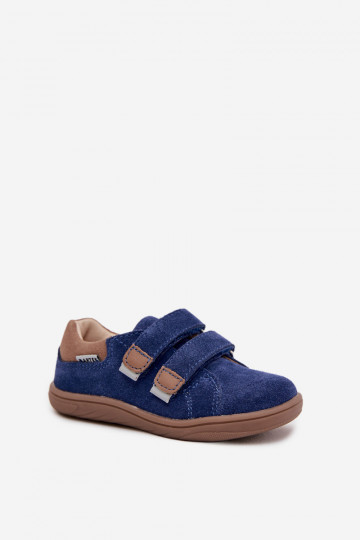 Nahksed barefoot laste kingad helkuritega Bartek 8600366 tumesinine