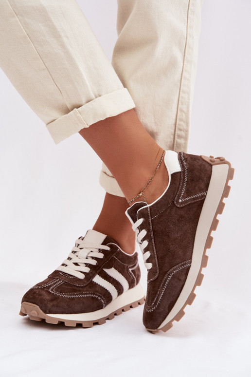 seemisnakhsed Sneakers tüüpi jalanõud Pealiste omad platvormiga S.Barski LR61-7097 Czekoladosissee