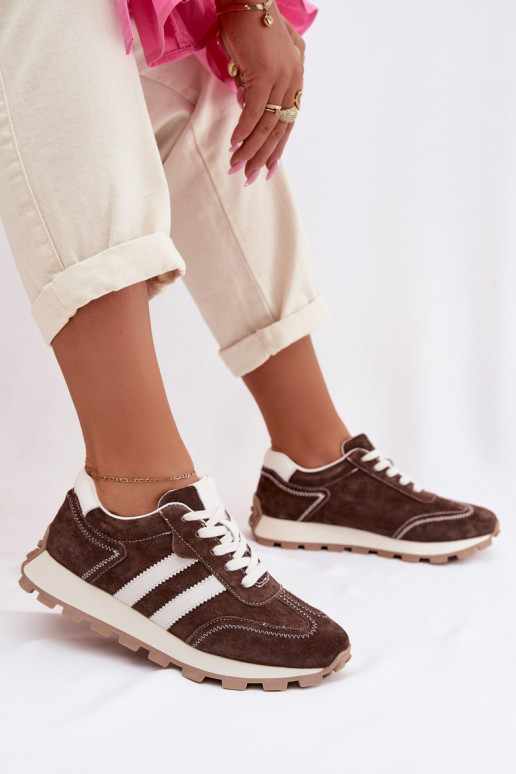 seemisnakhsed Sneakers tüüpi jalanõud Pealiste omad platvormiga S.Barski LR61-7097 Czekoladosissee